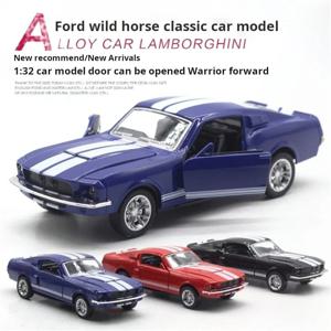 1:32 합금 다이캐스트 클래식 포드 머스탱 GT 1967 GT500 빈티지 모델 클래식 풀백 장난감 자동차 미니어처 차량 복제 아이 선물