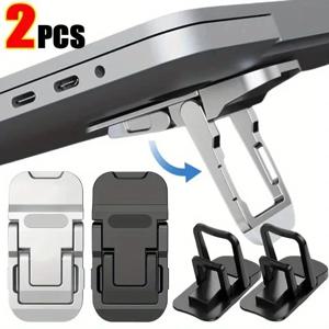 Adjustable Mini Laptop Stand Ultra-thin Foldable Phone Stand Portable Laptops Holder Self-Adhesive Invisible Notebook Kickstand