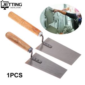 1PCS 시멘트 플로트 마진 흙손 양동이 스테인레스 스틸 콘크리트 마무리 흙손 주걱 건설 도구 나무 손 도구