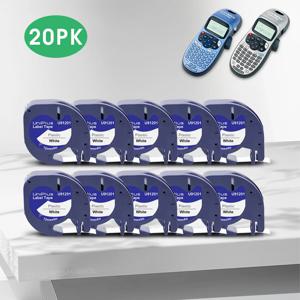 10/20PK 호환 Dymo Letratag 테이프 Dymo 91201 12267 91202 91200 Dymo Letratag 프린터 LT100H 200B 용 흰색 투명 라벨