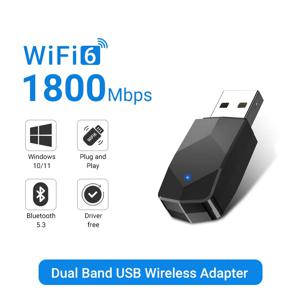 AX900 USB WiFi 6 Bluetooth 5.3 어댑터 2in1 동글 듀얼 밴드 2.4G 및 5GHz USB WiFi 네트워크 무선 Wlan 수신기
