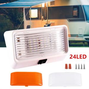새로운 RV LED 베란다 빛 방수 24LED 트럭 조명 독서 등 캠핑카 캐러밴 램프 12V 캠핑카 천장 LED 스위치