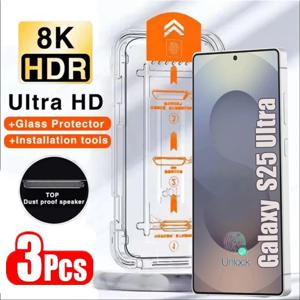 3Pcs 소유 성 코팅 삼성 갤럭시 S25 S24 S21 S22 S23 울트라 플러스 유리에 대 한 먼지 무료 쉬운 설치 화면 보호기