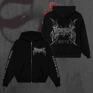 한국어 패션 DominATE 투어 지퍼 업 까마귀 여성 남성 하라주쿠 운동복 streetwear 힙합 지퍼 후드 자켓 겉옷