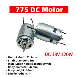 775 DC 18V 모터 8000RPM 120W 듀얼 볼 베어링, 내장 냉각 팬 - 잔디 깎는 기계용 고출력 C/D 유형