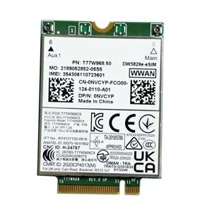 【핫 케이크】T77W968.50 Dw5829e-ESIM M.2 4G 모뎀 모듈 Cat9 450Mbps TDD-LTE 4G 모듈 Dell 7320 7330 7520 7530 7430 노트북