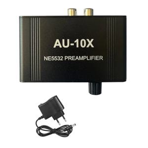 N75R-AU-10X NE5532 프리 앰프 앰프 헤드폰 앰프 보드 게인 20Db RCA 3.5MM 볼륨 조절 EU 플러그