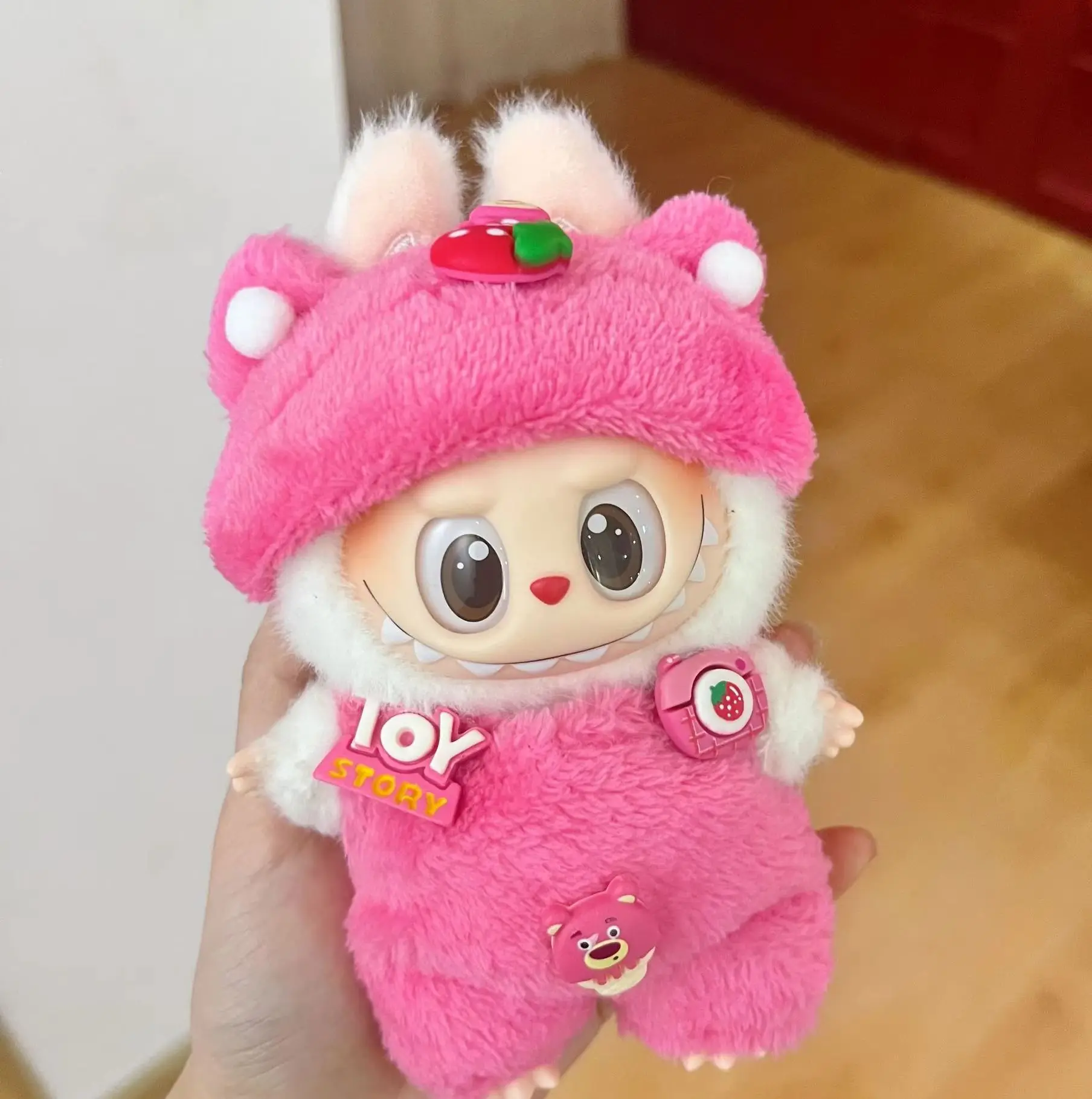 2025년 라부부 의류 신상품 트렌디 벨크로 17cm 인형 귀여운 드레스업 캐주얼 세트 스커트 봉제완구 옷