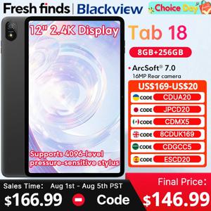 블랙뷰 Tab 18 태블릿 12인치 2.4K FHD+ 디스플레이 8GB 256GB 8800mAh 33W 와이드바인 L1 MTK Helio G99 압력 감지 패드 PC