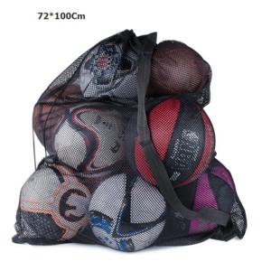 휴대용 초대형 Drawstring 메쉬 숄더 백 축구 농구 축구 보관 가방 여행 장난감 공 체육관 스포츠 큰 가방