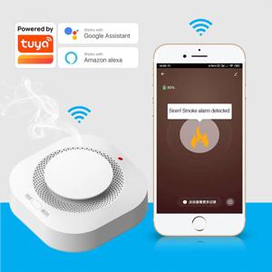 교체 가능한 배터리, Wi-Fi 연기 감지기, 실시간 앱 알림을 갖춘 스마트 연기 감지기 화재 경보기