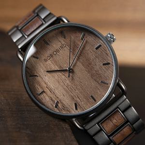 Relogio masculino BOBO BIRD 석영 남성 얼룩말 나무 손목 시계 Simple Design 계시기 종이 선물 상자 Do Custom Dropshipping