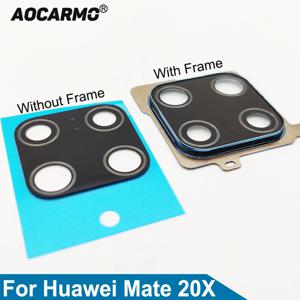 Aocarmo 후면 카메라 렌즈 유리, 프레임 링 홀더, 접착 스티커 교체 부품, 화웨이 메이트 20X 메이트 20X EVR-AL00