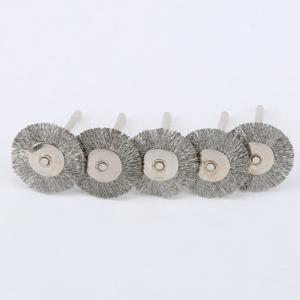 5pcs 25mm 실버 스테인레스 스틸 와이어 브러쉬 휠 브러쉬 라운드 브러쉬 디스크 다이 그라인더 로타리 도구 연마 액세서리