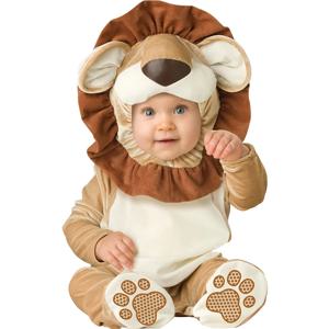 만화 작은 짐승의 왕 사자 의상 Romper Jumpsuit for Baby Boy 유아 유아 겨울 복장 잠옷 플란넬 Comfy 3-36M