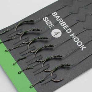 6pcs 잉어 낚시 액세서리 헤어 리그 낚시 후크 세트 잉어 태클에 대한 낚시 라인 Boilie 후크와 준비 만든 묶여 장비