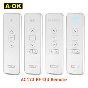 A-OK AC123 1/2/6/16-CH 원격 컨트롤러 RF433A OK 전기 Curtian 모터 용 송신기, 무선 제어 지능형 홈