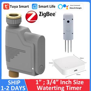 Alexa Google Tuya ZigBee 호스 수도꼭지 급수 타이머 컨트롤러 스프링클러 스마트 정원 관개 시스템 토양 수분 감지기