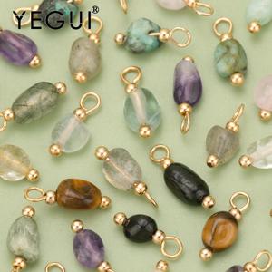 YEGUI C324S, 보석 액세서리, 천연석, 18k 금 도금, 구리, 손으로 만든, 보석 만들기, 매력, diy 펜던트, 20 개/몫