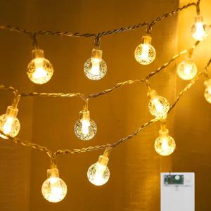 USB/배터리 전원 크리스탈 공 LED 문자열 조명 1.5M 3M 6M 요정 조명 Garlands 크리스마스 파티 야외 장식