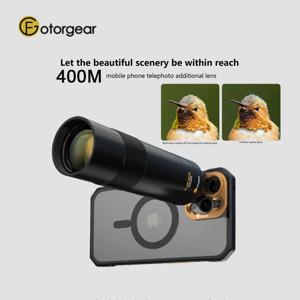 Fotorgear 400mm 망원 렌즈 Xiaomi Iphone 용 전문 사진 촬영 렌즈 Huawei Vivo Phone 17mm 전화 케이스 용