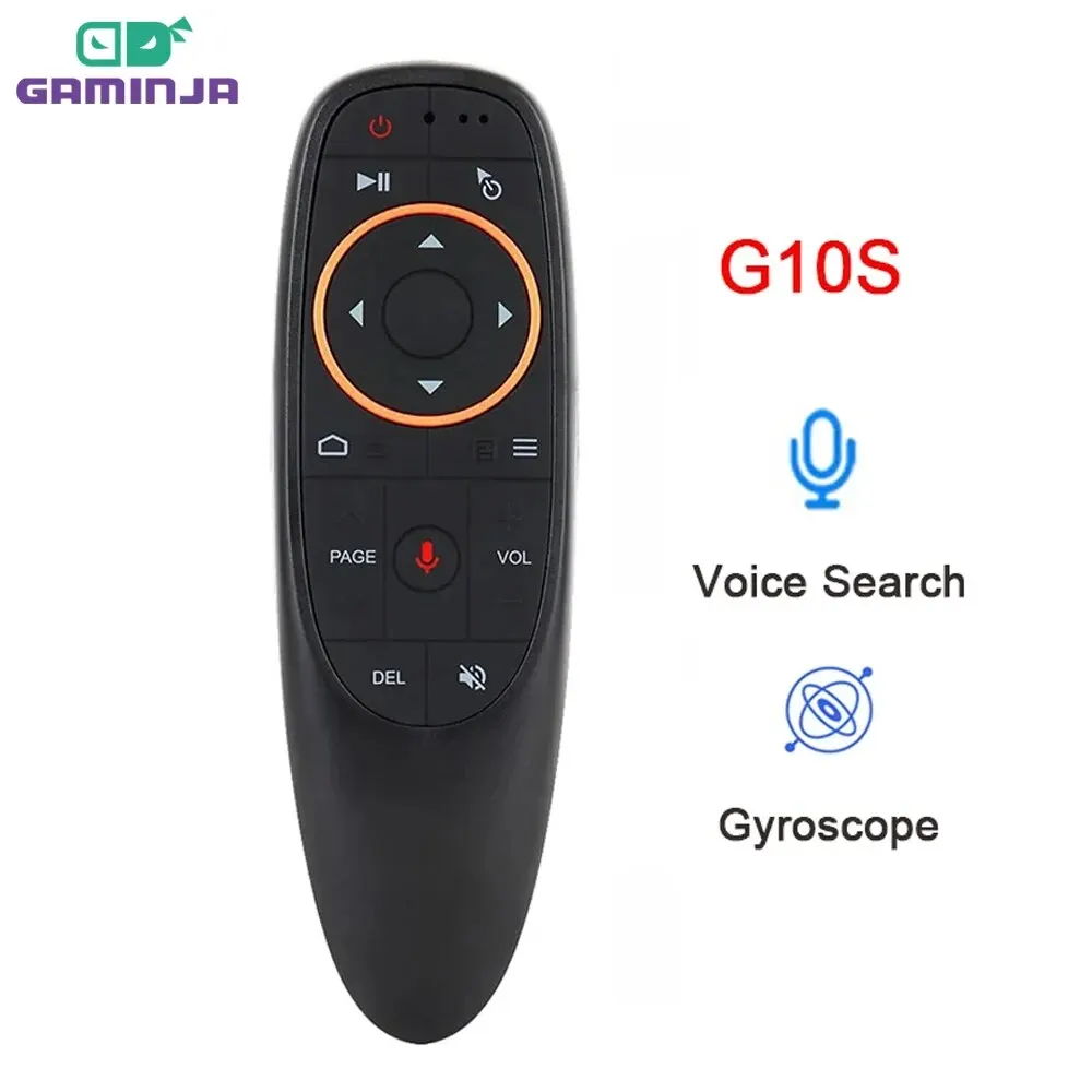 GAMINJA G10S 에어 마우스 음성 원격 제어 H96 MAX X88 PRO X96 MAX Android TV Box HK1 용 2.4G 무선 자이로 스코프 IR 학습