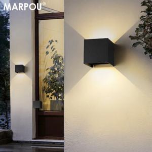 MARPOU Led 벽 램프 야외/실내 방수 IP 65 표면 장착 LED 위아래 벽 조명 베란다 정원 9W AC 90-260V