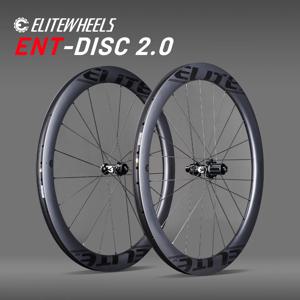 ELITEWHEELS 카본 휠 ENT 2.0 디스크 브레이크, 700c 카본 림 센터 락 로드 바이크 휠셋, UCI 품질 로드 레이싱 휠셋
