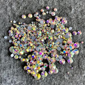 크리스탈 클리어 AB 핫픽스 라인 석 유리 Strass 네일 아트 의류 패브릭 Decoretions에 대한 핫 수정 라인 석