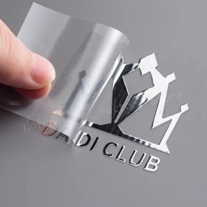 사용자 정의 실버 UV DTF 유리 3D 전송 스티커 거울 제기 반짝 이는 골드 로고 크리스탈 다채로운 자체 접착 라벨 중공 데칼