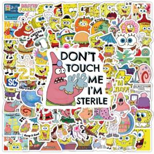 100PCS 귀여운 만화 스폰지 밥 SquarePants 패트릭 스타 휴대 전화 케이스 수하물 기타 컵 DIY 스티커 장식 도매