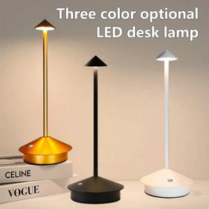LED 버섯 스파이크 테이블 램프 터치 3 색 디 밍이 가능한 데스크탑 장식 램프 충전식 테이블 램프 바 호텔 분위기 조명