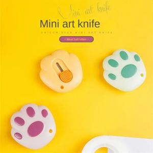 1-40PCS Kawaii 고양이 발 미니 유틸리티 나이프 귀여운 종이 커터 포켓 나이프 익스프레스 박스 오프너 봉투 칼 한국어 편지지
