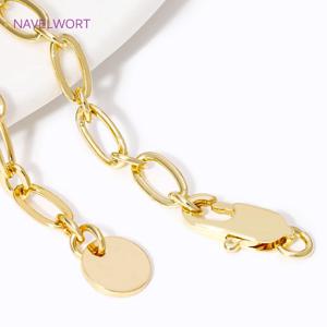 60mm 18K 골드 도금 둥근 모양 연장 체인, DIY 액세서리 만들기 보석에 대한 랍스터 걸쇠 커넥터와 꼬리 체인