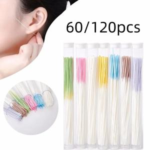 120/60pcs 귀 피어싱 청소 효과적인 귀 구멍 클리너 도구 일회용 귀걸이 구멍 먼지 냄새 제거를위한 깨끗한 종이 라인