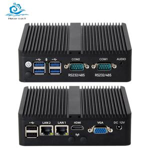 Inter Celeron J4125 지원 Helorpc 산업용 미니 PC 5xUSB2.0 1xUSB3.0 2xRS232/485 컴퓨터가 포함된 Win10 Linux Pfense WiFi