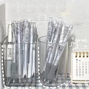 대용량 아크릴 투명 펜 홀더 학생 데스크탑 주최자 상자 남성 여성 심플한 디자인 크리스탈 모양