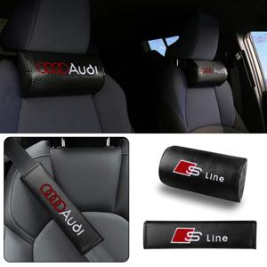 자동차 좌석 벨트 커버 자동 베개 어깨 스트랩 패드 머리 받침 아우디 A3 A4 A6 A5 Q5 B7 B6 B9 Sline S3 S4 S5 S6 Quattro RS Q3 Q7
