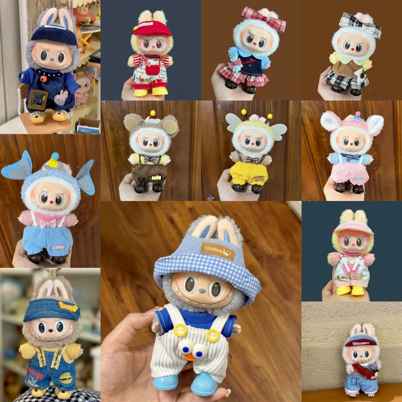 새로운 멀티 시리즈 미니 인형 의류 복장 액세서리 15-17cm Labubu 인형 DIY 의류 액세서리