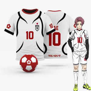 블루 잠금 일본 U20 흰색 만화 애니메이션 코스프레 남자 저지 여름 짧은 소매 어린이 티셔츠 2024 패션 여성 티셔츠