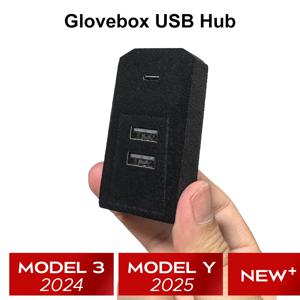 테슬라 신형 모델 Y 런칭 주니퍼 2025 모델 3 하이랜드 2024용 글로브박스 USB 허브 타입-C 포트 분배기 도킹 스테이션 데이터
