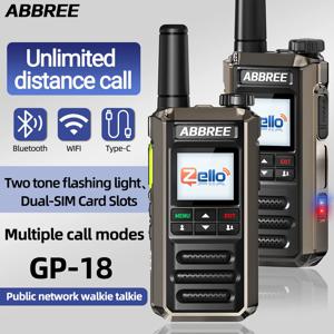 ABBREE GP-18 Zello 네트워크 워키 토키 듀얼 Sim 카드 슬롯 글로벌 POC 안드로이드 블루투스 WIFI 거리 무제한 2G/3G/4G 라디오