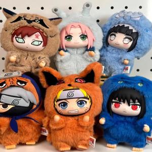 Toptoy 나루토 Shippuden 야수 파티 시리즈 비닐 피규어 플러시 같은 질감 블라인드 박스 Chibi Kakashi Sasuke Collectible