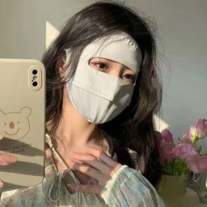 여성용 페이스 지니 선스크린 마스크 만능 자외선 차단 차양 마스크