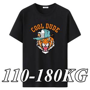 남성용 여름 라운드넥 티셔츠 플러스 사이즈 6XL 7XL 만화 티셔츠 반팔 티셔츠 면 100% 티셔츠 남성 의류 110-190KG