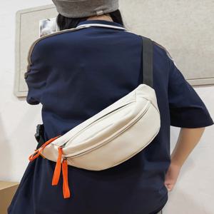 캐주얼 남여 크로스 바디 백 방수 나일론 레저 허리 가방 지퍼 클로저가있는 남성과 여성을위한 싱글 숄더 백