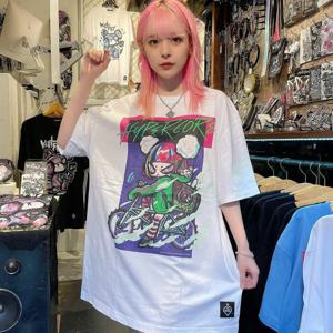 Street Sle Cycling Girl 트렌디 스위트 쿨 루즈 ort Sve T-irt 좋은 것 선택 추천 여름 패션웨어