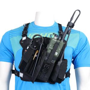 BAOFENG & ABBREE 라디오 가슴 하네스 포켓 가방 Baofeng UV-5R UV-10R UV-9R UV-S9 워키 토키 용 케이스 홀스터 운반