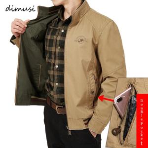 DIMUSI 가을 남성 양면 밀리터리 자켓 캐주얼 맨 코튼 비즈니스 코트 패션 남성 멀티 포켓 자켓 의류 8XL