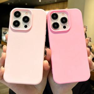패션 캔디 색상 소프트 폰 케이스 for iPhone 16 12 14 13 15 Pro Max 14Plus 카메라 범퍼 충격 방지 매트 커버 Coque